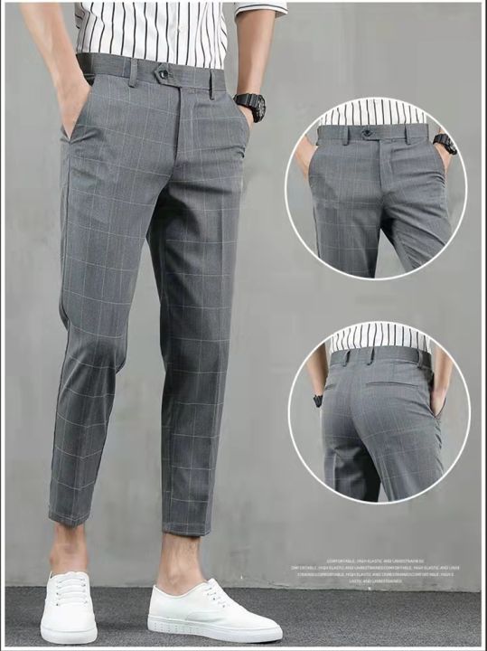 HUILISHI Korean Plaid casual men's suit trousers #High-quality #fashion ...