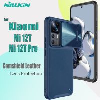 เคสสำหรับ Mi 12 T Pro 5G Nillkin Slide Armor โลหะผสมป้องกันเลนส์กล้องถ่ายรูปหนังแข็งฝาครอบ TPU แบบนิ่มสำหรับ Mi12t 12 T