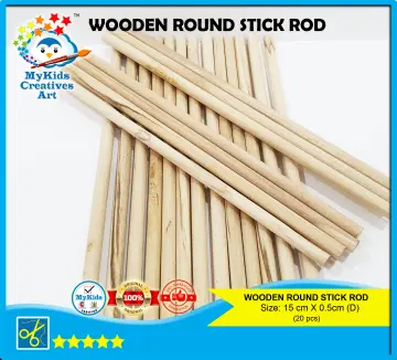 Wooden Arts Craft Sticks, 10Pcs 30Cm Long DIY Wood Rod, Timber Sticks 10Pcs  Wooden Round Sticks, Wooden Dowel Rods for Party for Music Class