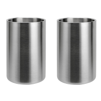 2 Pack Wine Cooler 1.6L Stainless Steel Ice Bucket Champagne Wine Bottle Cooler for Bar Kitchen Home