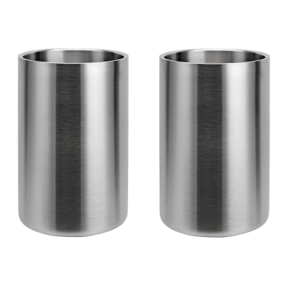 2 Pack Wine Cooler 1.6L Stainless Steel Ice Bucket Champagne Wine Bottle Cooler for Bar Kitchen Home
