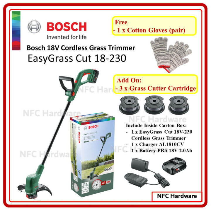 BOSCH 18V Cordless Grass Trimmer Easy Grass Cut 18-230 (EasyGrassCut 18 ...