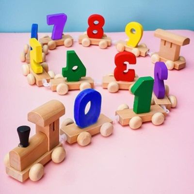 Wooden Digital Small Train Toy Set for Kids,Learning Numbers and Colors,Early Educational Sorting and Stacking Toy for Children