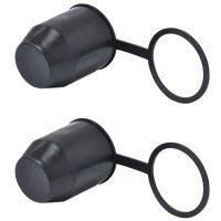 2X Black Tow Bar Ball Push-In Type Cover Cap Car Hitch Towball Trailer Protection Cap EIG88 Suitable For RV Trailer