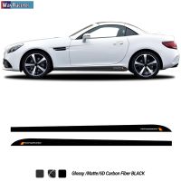 ►✉ 2 Pcs Racing Sport Car Door Side Skirt Stripes Sticker Vinyl Decal For Mercedes Benz SLC Class AMG SLC200 Accessores