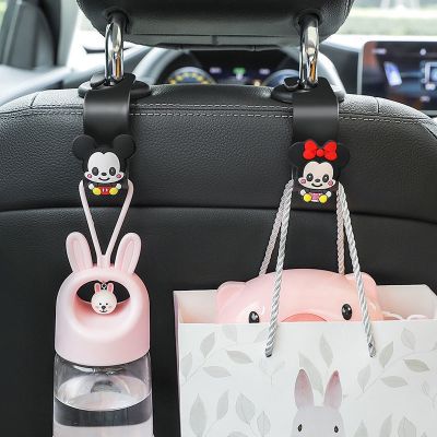 ส่งจากไทย 🇹🇭 ​​​​​​​Car Hook ตะขอแขวนในรถ เบาะหลัง ตะขอเก็บของ สำหรับติดเบาะรถยนต์ ลายการ์ตูนน่ารัก Mickey Minnie รับน้ำหนัก 20กก. 9.9
