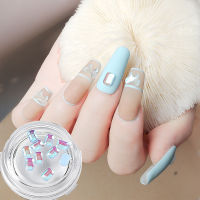 CHCA ซิมโฟนี เพชรก้นแบนสี่เหลี่ยม ประณีต ออโรร่า Bowknot 3D Nail Art Diamond ตกแต่งเล็บ DIY อุปกรณ์ทำเล็บ เครื่องประดับเล็บ Bowknot