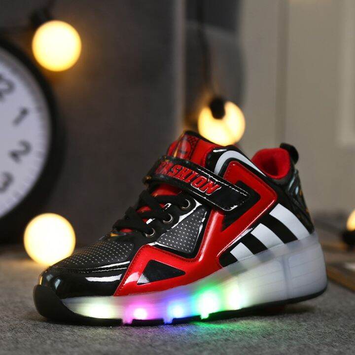 aaa-super-quality-led-roller-shoes-รองเท้าสเก็ต-1-ล้อ-มีสวิตปิด-เปิดไฟ-รองเท้ามีล้อ-30-40-boys-and-girls-sneaker