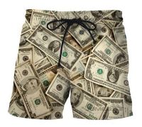 Money Dollar Banknote 3D Shorts Summer New Beach Shorts Men Hip Hop Short Homme Pants Beachwear Streetwear