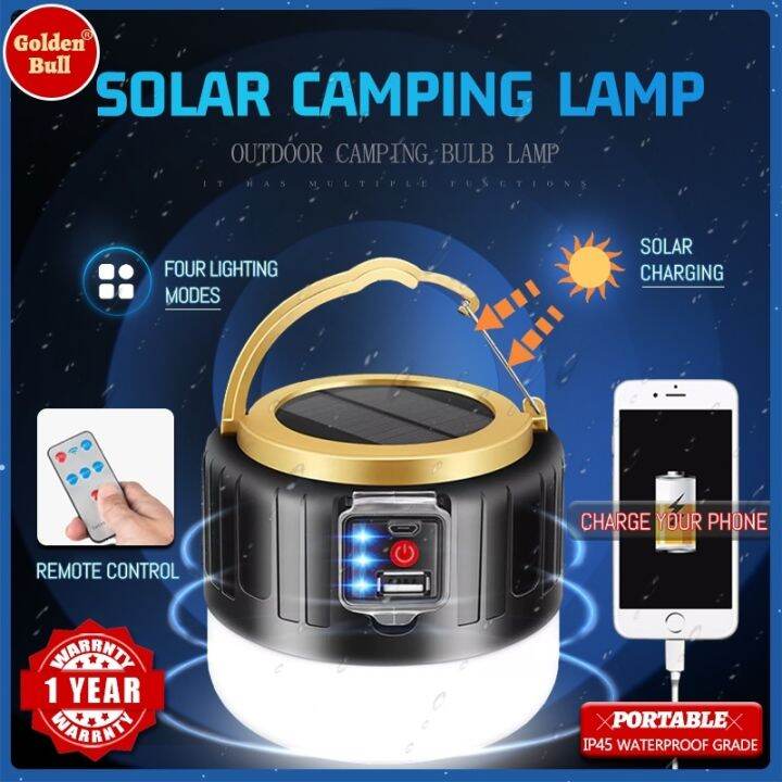 Solar Emergency Lamp with Power Bank Solar Charging Light Function Camp