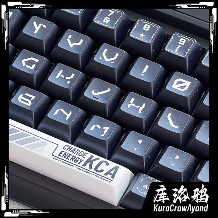 kca-white-tech-keycaps-ระเหิด-kca-ความสูง-keycaps-140-key-pbt-keycap-แป้นพิมพ์เครื่องกล-keycaps-ชุด-pc-gamer-อุปกรณ์เสริม