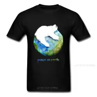 2018 Peace On Polar Bear Hug Men T-shirt Funny Watercolor Cartoon Design Summer Short Sleeve Cool Black Top Shirt - T-shirts - AliExpress