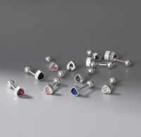 littlegirl gifts- Mini colored diamond heart  piercing s925