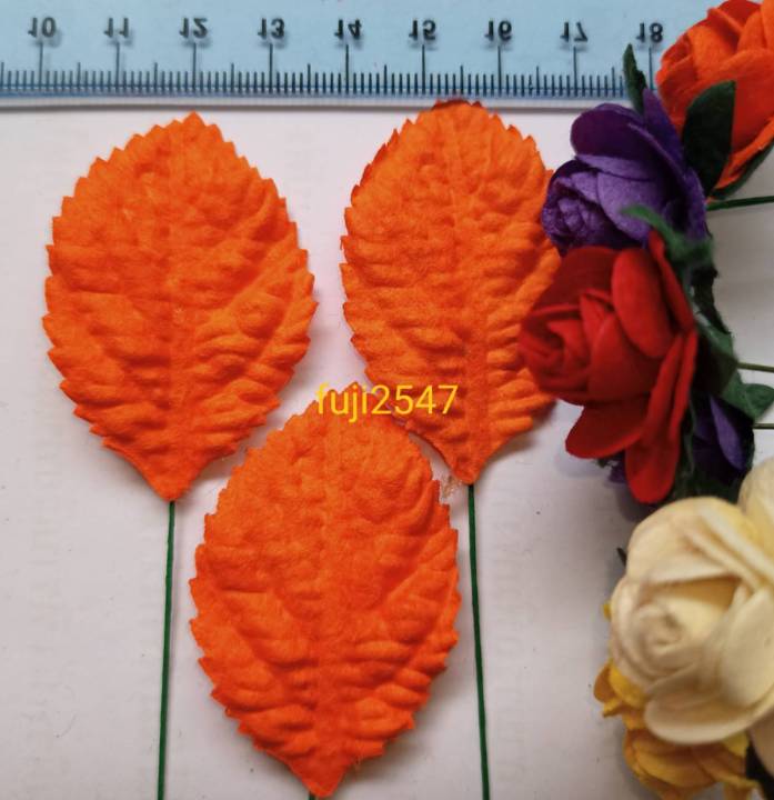 ใบกุหลาบกระดาษสาหลากสีใบกว้าง3-5ชม-สูง6ชม-ราคา59บาท-100ใบ-paper-flowers