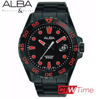 ALBA  นาฬิกาข้อมือผู้ชาย สายสแตนเลส รุ่น AS9N29X1 / AS9N29X (สีดำ / หน้าปัดสีแดง)