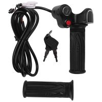 Gas Handle Twist Throttle with Battery Indicator&amp;Latching Switch&amp;Lock/Key Electric Scooter Bicycle MTB Part