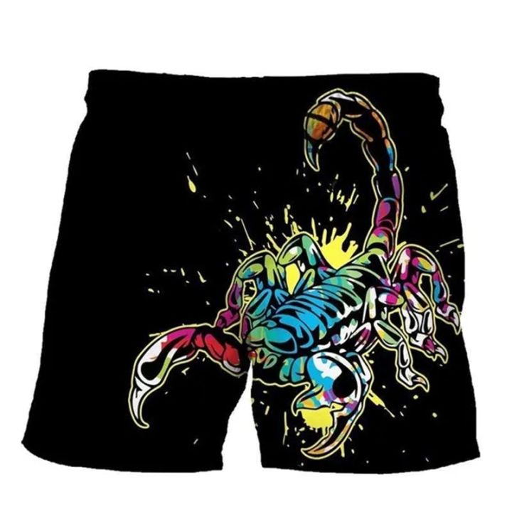 summer-new-fashion-scorpion-print-3d-gothic-street-cool-shorts-for-men-women-casual-personality-beach-short-pants-sports-shorts