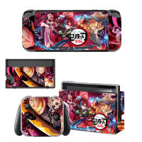 ไวนิลหน้าจอผิว Anime Demon Slayer Protector สติกเกอร์สำหรับ Nintendo Switch NS คอนโซล Controller Stand Holder Dock Skins