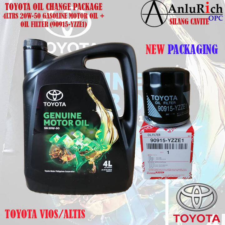 Toyota Vios Atlis Oil Change Package 20w-50 Motor Oil + Oil Filter 