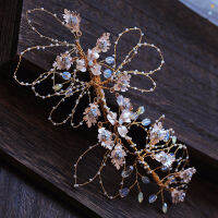 Luxury Tiara Crystal Bridal Headpiece Wedding Hair Accessories Tiaras Big Leaves Bridal Elegant Handmade Hair Clip