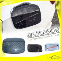 ฝาครอบถังน้ํามันเชื้อเพลิง คาร์บอนไฟเบอร์ สีดํามันวาว สําหรับ Honda Civic FC ปี 2016-2020 Fuel Cover
