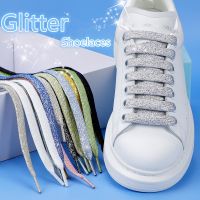 【HOT】◇▲ Colorful Shoelaces Glitter of Sneakers Metallic Gold Shoelace Flat Shoe Laces