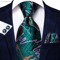 ☃☁ Hi-Tie Green New Fashion Business Paisley 100 Silk Mens Tie NeckTie 8.5cm Ties for Men Formal Luxury Wedding Quality Gravata