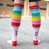 SOX ถุงเท้าสีรุ้งFผู้ใหญ่ ใส่ออกกำลัง socks ถุงเท้ากีฬา ถุงเท้าฟุตบอล สีสวยสะดุดตา ผู้ชายผู้หญิง ของแท้ จัดส่งเร็ว เก็บเงินปลายทางได้