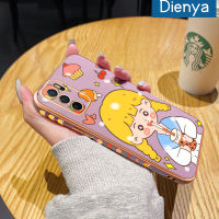 เคส Dienya สำหรับ OPPO เคส A54s A16 A16s การ์ตูนเด็กผู้หญิงใหม่ชานมกรอบสี่เหลี่ยมเคลือบพื้นผิวเคสนิ่มซิลิกาเจลกันกระแทกเคสมือถือรวมทุกเลนส์กล้องถ่ายรูปฝาครอบป้องกัน