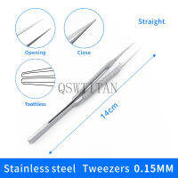 เครื่องมือกล้องจุลทรรศน์สแตนเลส14ซม. ไมโครกรรไกร Conjunctiva Toothed Fine Tweezers