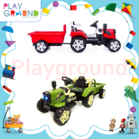 Playground รถแบตเด็ก รถแบตเตอรี่เด็ก รถแบตแทรคเตอร์ รถแบตเด็ก แทรคเตอร์มีพวงท้าย รถดั้ม รถไฟฟ้าเด็ก รถเด็กเล่น 2 มอเตอร์