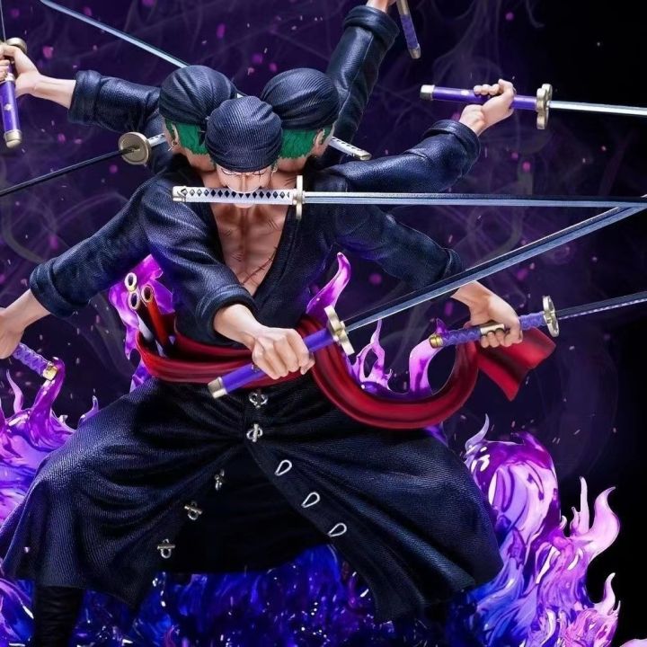 ตุ๊กตาอะนิเมะ1-39cm-roronoa-zoro-wano-สามหัวประเทศเก้ามีดไหลหุ่นจำลองหุ่นพีวีซี