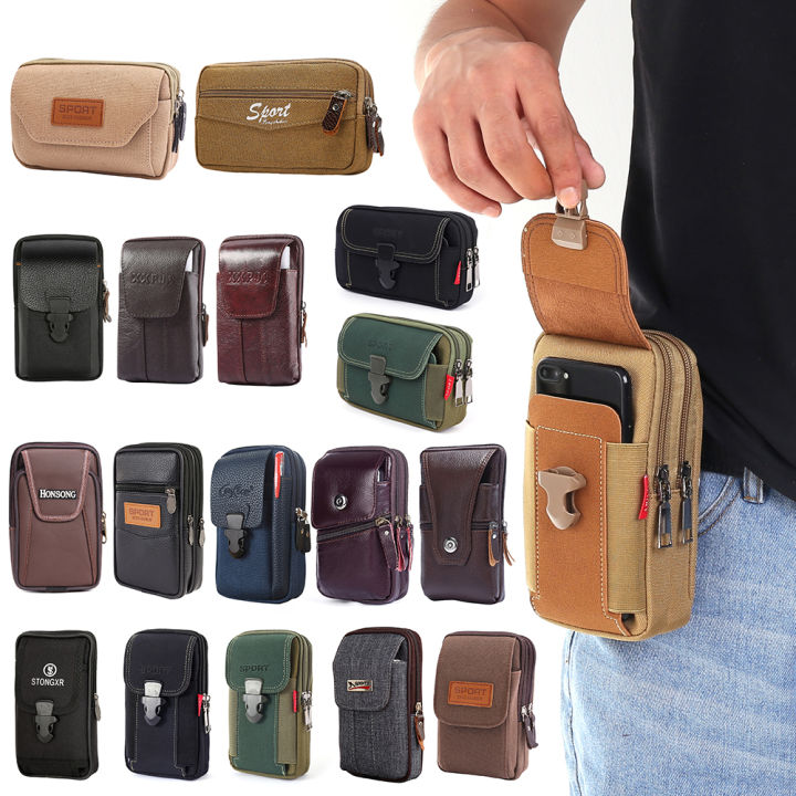 หลากหลายตำแหน่งบัตรกระเป๋าสตางค์สำหรับกระเป๋าผ้ายีนส์ผู้ชาย-casual-โทรศัพท์มือถือกระเป๋ากระเป๋าชายกีฬาท่องเที่ยวกลางแจ้งกระเป๋าเข็มขัด