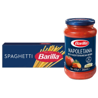 บาริลล่า เส้นพร้อมซอสพาสต้า - เส้นสปาเก็ตตี้ &amp; ซอสนาโปลีตาน่า - Barilla Spaghetti 500g &amp; Napoletana Pasta Sauce 400g