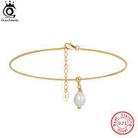 ORSA JEWELS 925เงินสเตอร์ลิง1.1มม. Chopin Chain สำหรับผู้หญิงฤดูร้อน Pearl Anklets ปรับเท้าโซ่เครื่องประดับ SA55