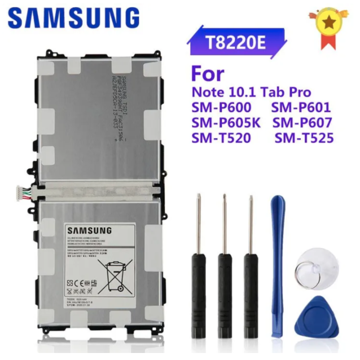 แบตเตอรี่-แท้-samsung-galaxy-note-10-1-tab-pro-battery-p600-sm-p601-t8220e-sm-p605k-sm-p607-sm-t520-sm-t525-8220mah-ประกัน3-เดือน