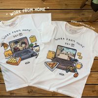 Work from home “Game edition" Black Ver. เสื้อยืด สีดำ ลายเกมส์ premium cotton comp 100 บริการเก็บเงินปลายทาง