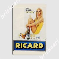 Ricard สาวเซ็กซี่ป้ายโลหะติดผนังถ้ำปาร์ตี้เครื่องตกแต่งฝาผนังโปสเตอร์ดีบุกส่วนตัว