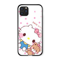 UCUC เคสโทรศัพท์เคสสำหรับ iPhone 12 Pro MAXเคสโทรศัพท์การ์ตูนสำหรับสาวกรณีHello Kitty KT Cat Glossyกระจกเทมเปอร์ฝาหลังปลอก