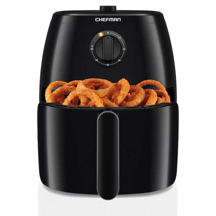 Chefman Turbo Fry Air Fryer With Adjustable Temp Control, Black, 8 Qt ...