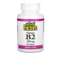 Natural Factors, Vitamin B2, Riboflavin, 100 Mg,90เม็ด