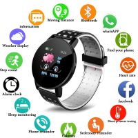 119Plus นาฬิกาอัจฉริยะสําหรับผู้หญิงกันน้ํากีฬา Smartwatch อัตราการเต้นของหัวใจ หน้าจอ ความดันโลหิตฟังก์ชั่นนาฬิกาดิจิตอลนาฬิกา