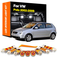 8ชิ้นหลอดไฟ LED ภายในเครื่องอ่านแผนที่ในรถชุดสำหรับ VW โปโล2002 2003 2004 2005 2006 2007 2008หลอดไฟ Led รถยนต์2009