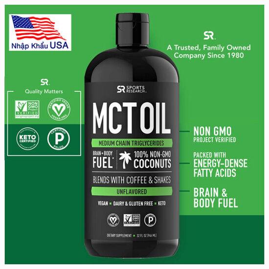 Dầu dừa mct oil c8 c10 c12- tốt cho não - bổ sung năng lượng - ảnh sản phẩm 1