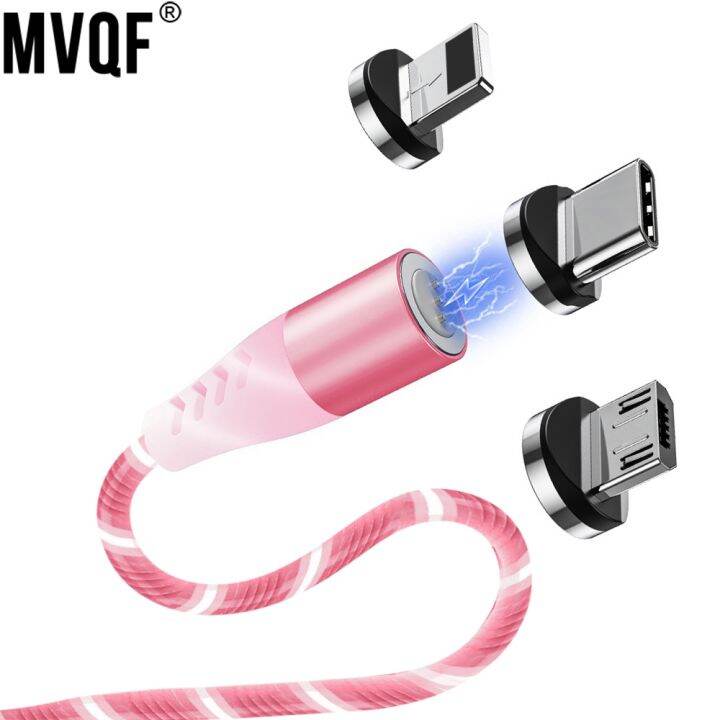 hot-ruxmmmlhj-566-mvqf-สายโทรศัพท์ชาร์จมือถือไฟเรืองแสงแม่เหล็ก-usb-c-สายสำหรับซัมซุงไมโคร-usb-led-usb-type-c-สำหรับ-iphone