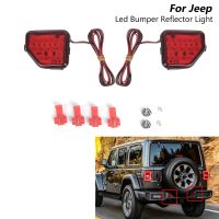 1Pair LED Rear Bumper Reflector Tail Light for Jeep Wrangler JL 2018-2022 Red Lens