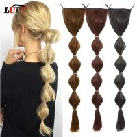 LUPU Long Synthetic Ponytail Bubble Drawstring Clip In Hair Extensions Natural Fake Hair Pieces For Women 5 Sizes Black Brown Wig  Hair Extensions  Pa