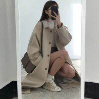 ☬⊙ Coat Thick Korean Short with Mid-length Woolen Woman Parkas Shipping Wrap