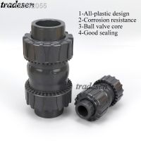 ❃❆ PVC Check Valve Double Union One Way Non-Returned Valve I.D20mm-63mm Garden Irrigation System Aquarium PVC Water Pipe Fittings