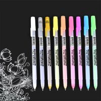 9 Colors Art Supplies Markers Pen Highlighter 0.7mm Waterproof Manga Drawing Tools School Office Supplies Korean Stationery